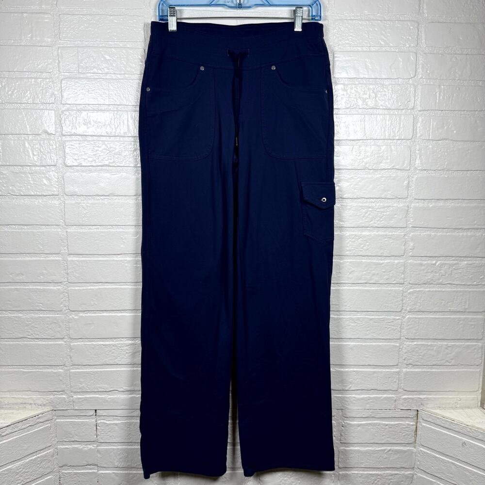 Kuhl Cargo Pants Women 8 Reg Navy Stretch Drawstring Straight Leg Utility Hiking